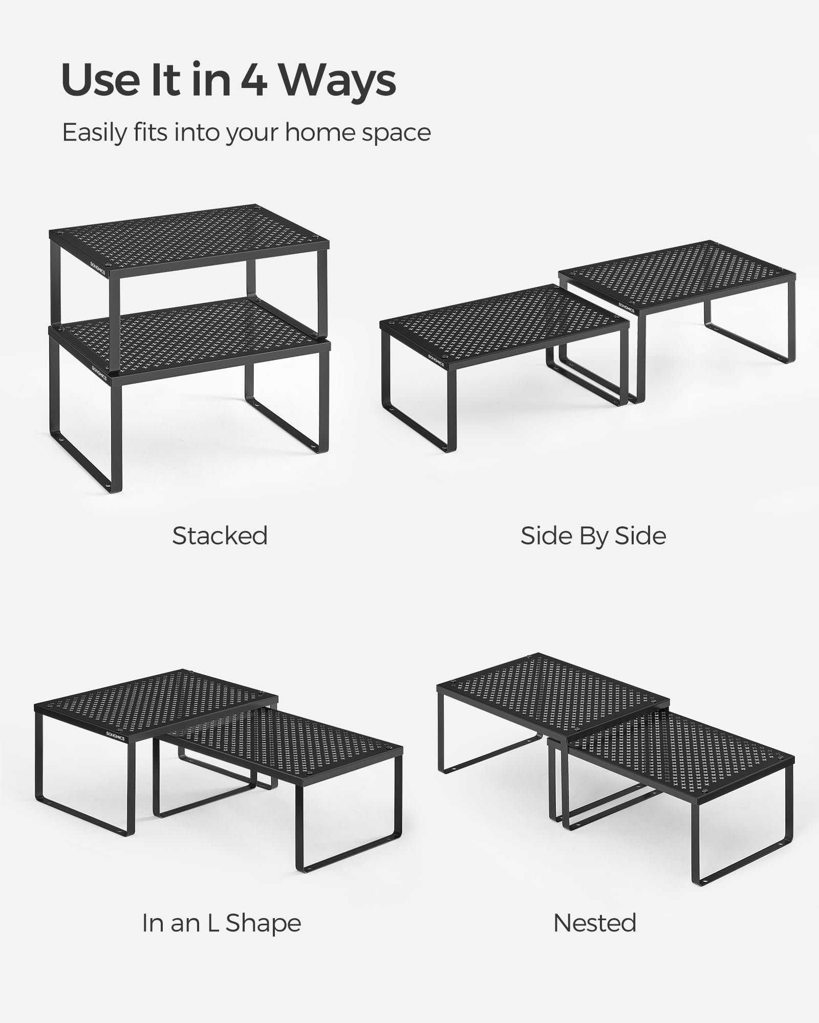 SONGMICS Spice Racks dimensions and layout for planning storage