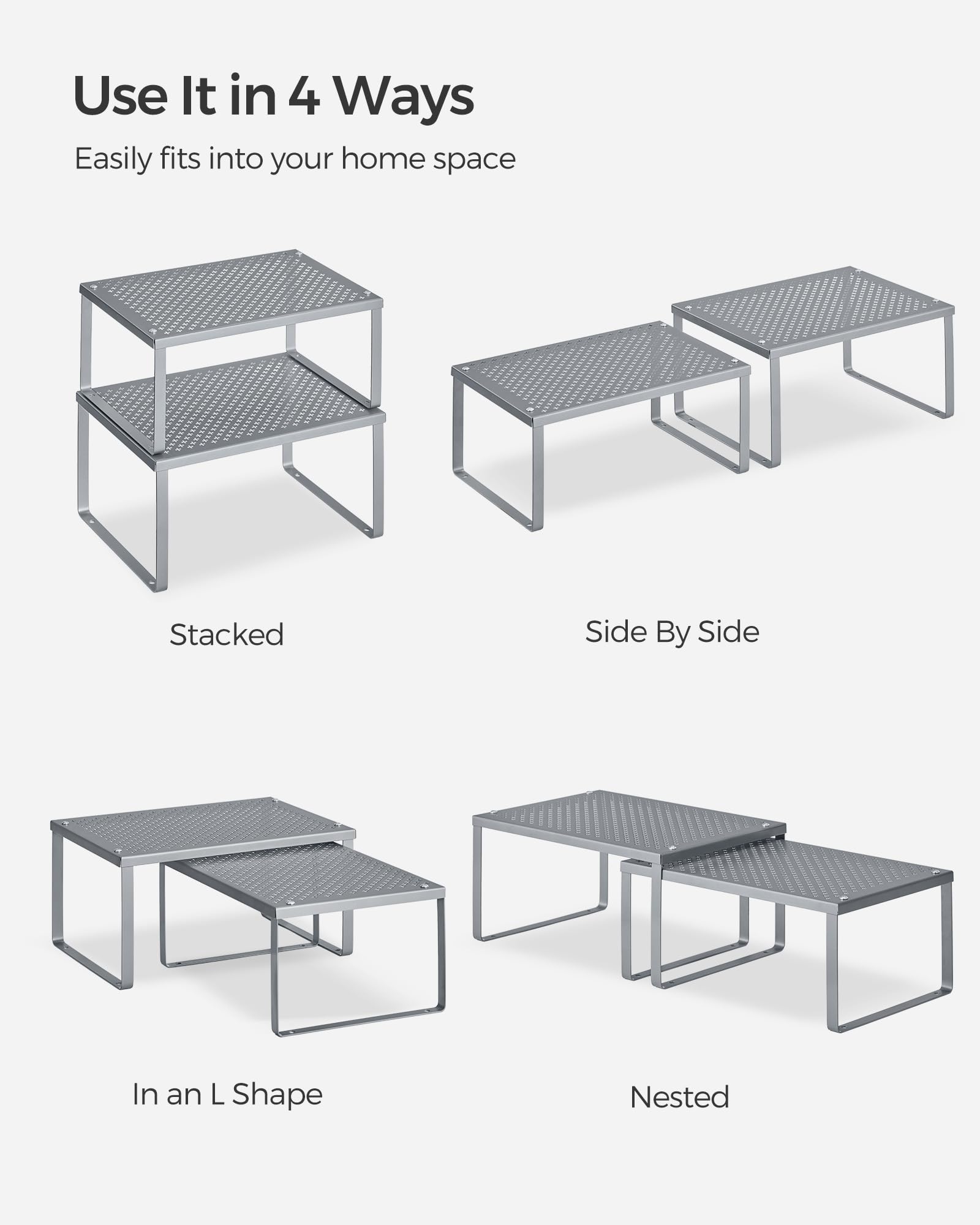 SongMics Spice Racks easy-to-clean surface keeps shelves looking tidy.