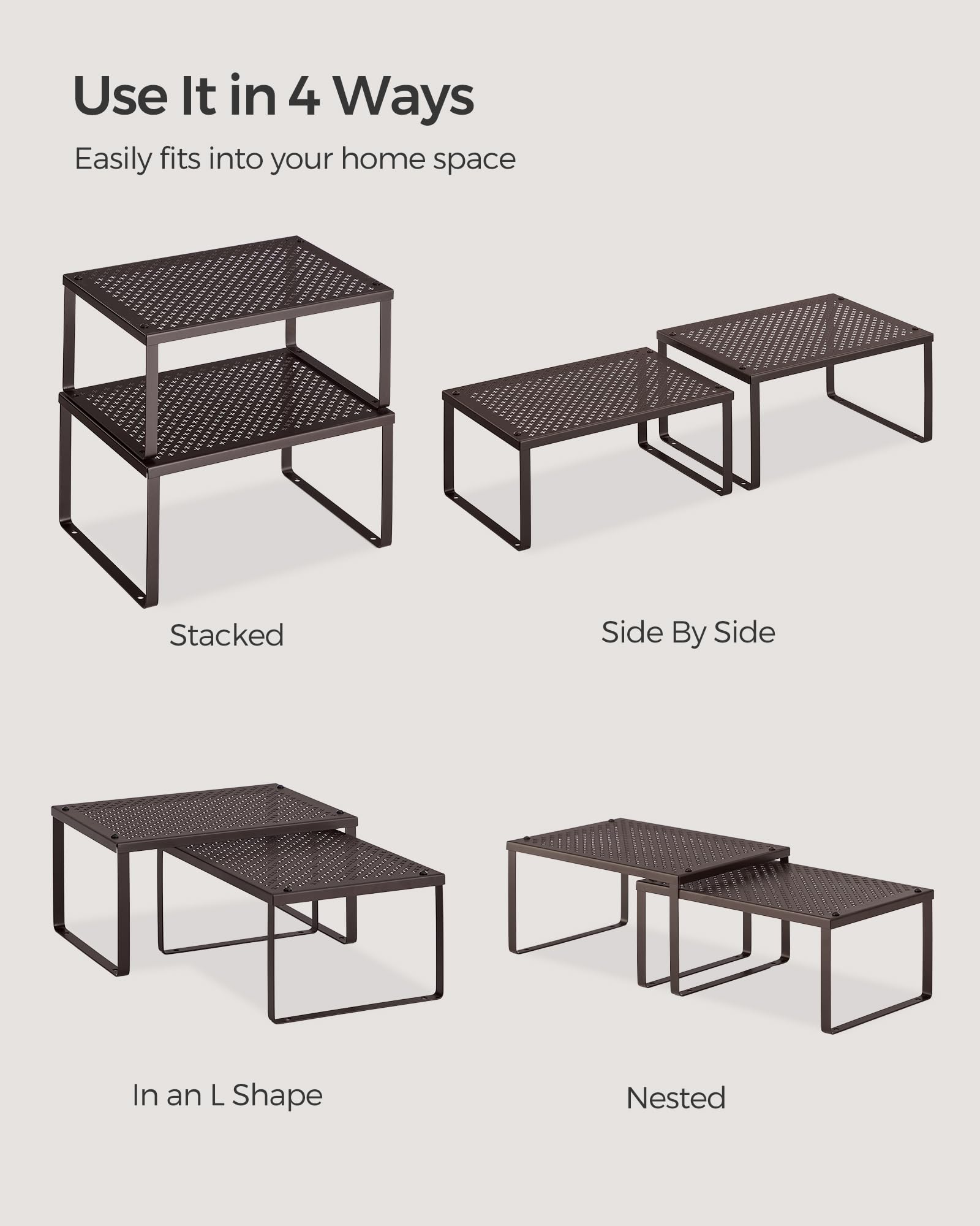 SONGMICS Spice Racks expandable and adaptable storage setup