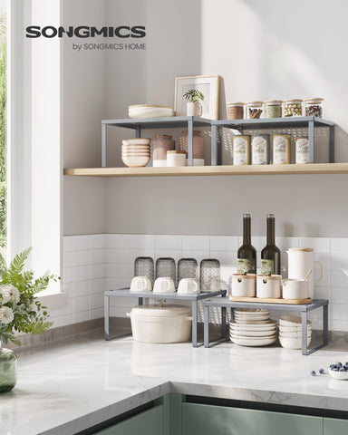 SongMics Spice Racks heavy-duty metal shelf holds up to 22 lb per shelf.