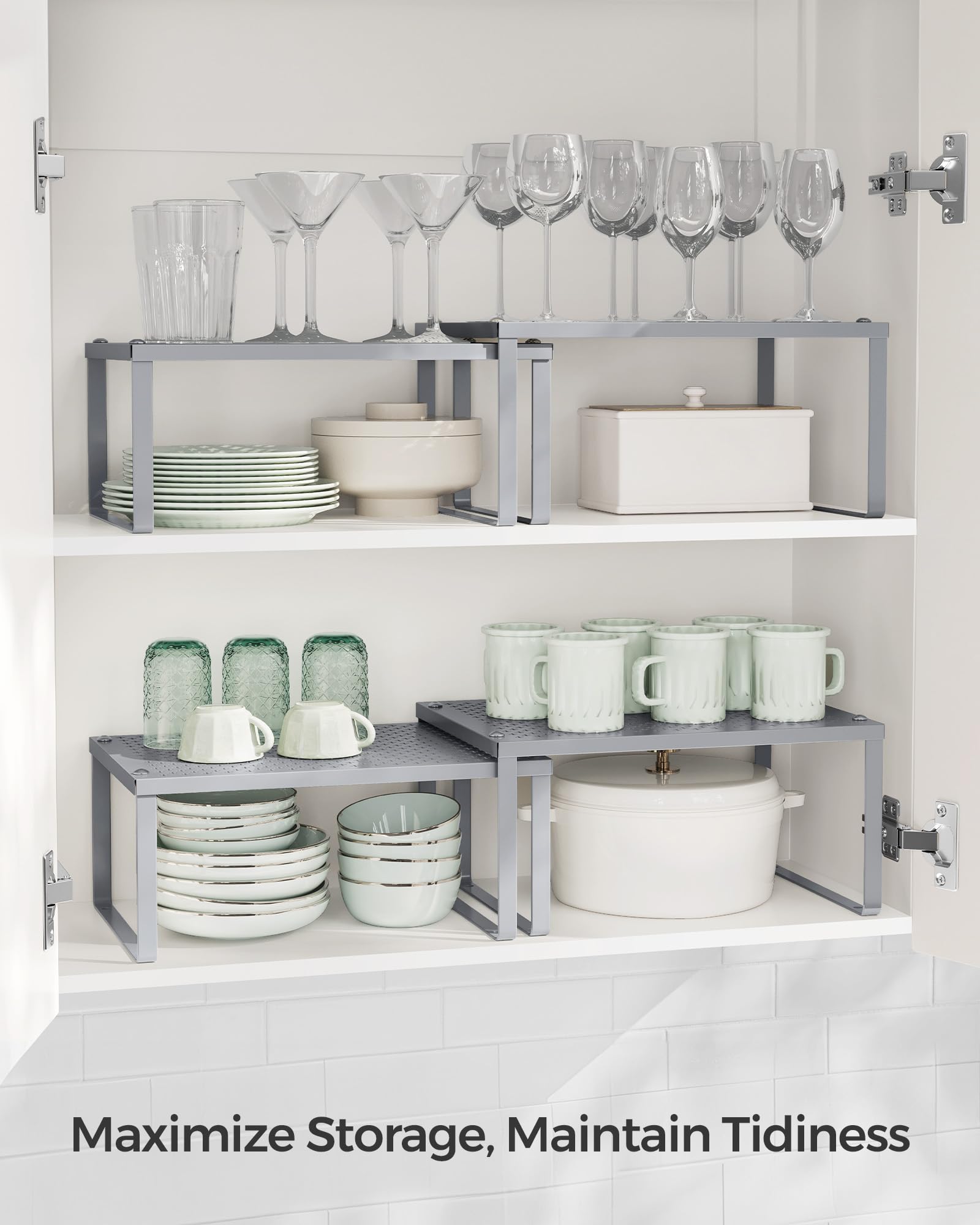 SongMics Spice Racks stackable and expandable configuration maximizes kitchen organization.