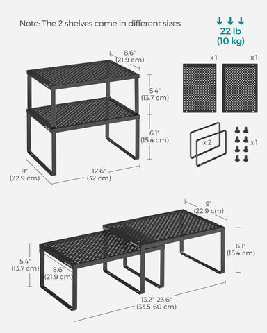 SONGMICS Spice Racks stackable shelves saving counter space in the kitchen
