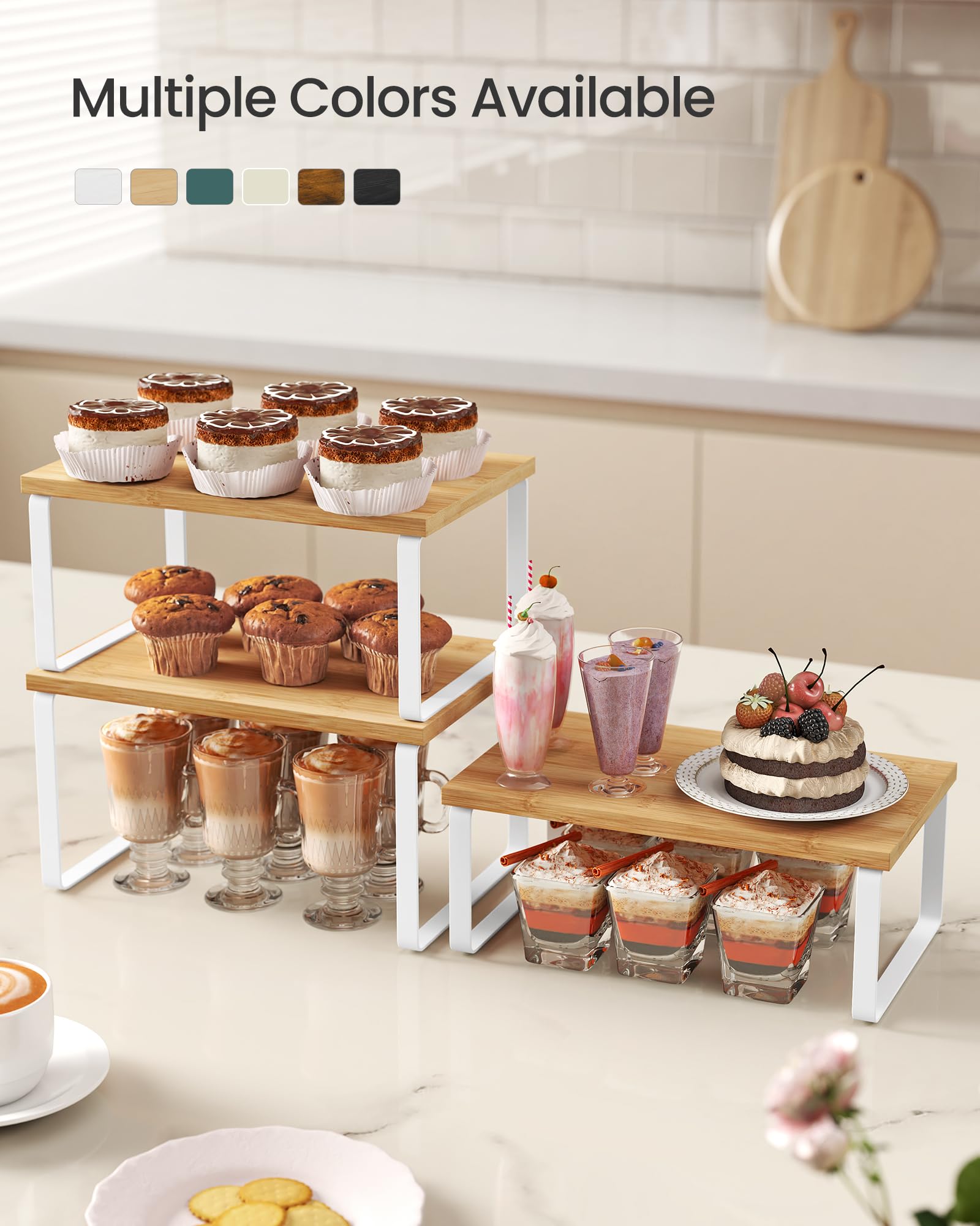 Songmics stackable design keeps pantry items organized while saving space.