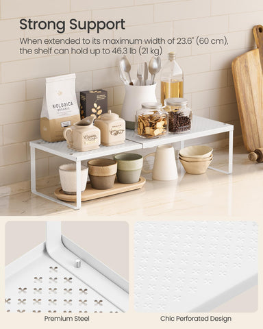 SONGMICS steel organizer provides strong support for heavy items
