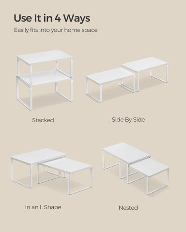 SONGMICS two small and two large shelves enable flexible layouts