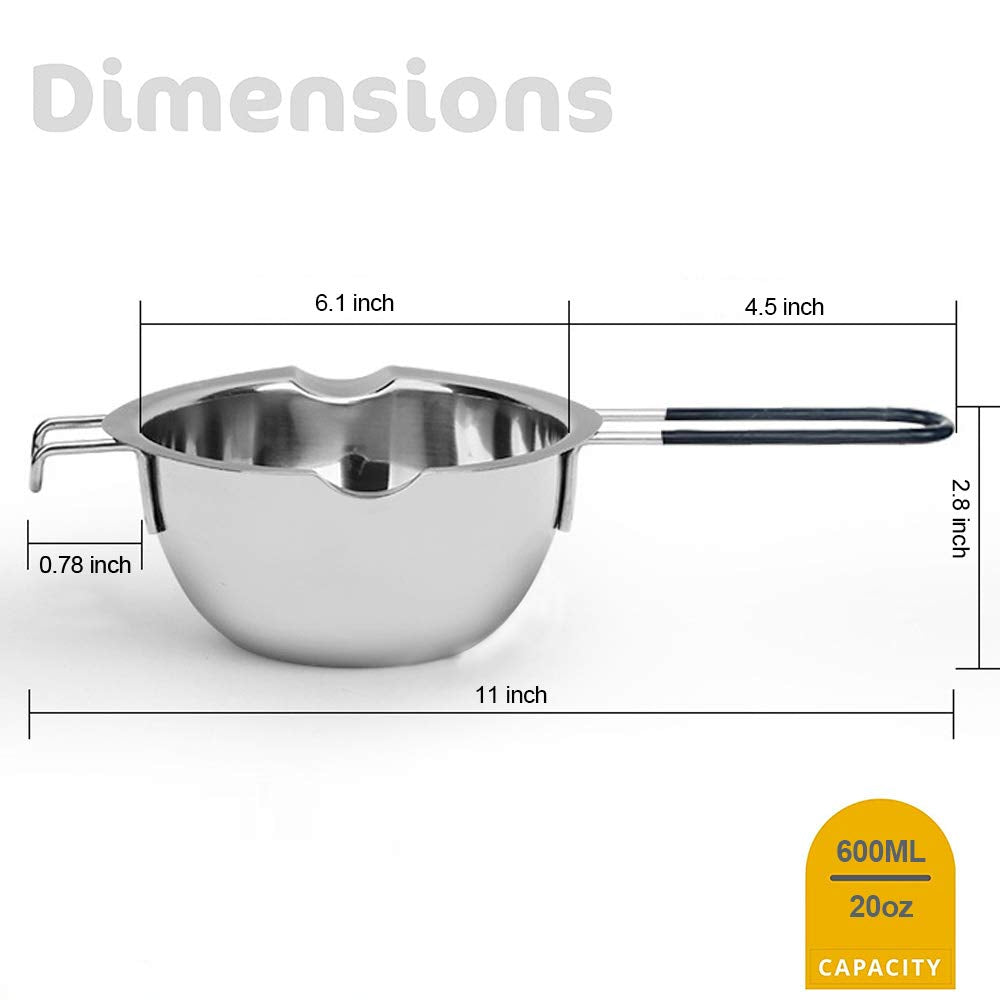 SongZiming stainless steel double boiler pot with side pour spouts for precise melting