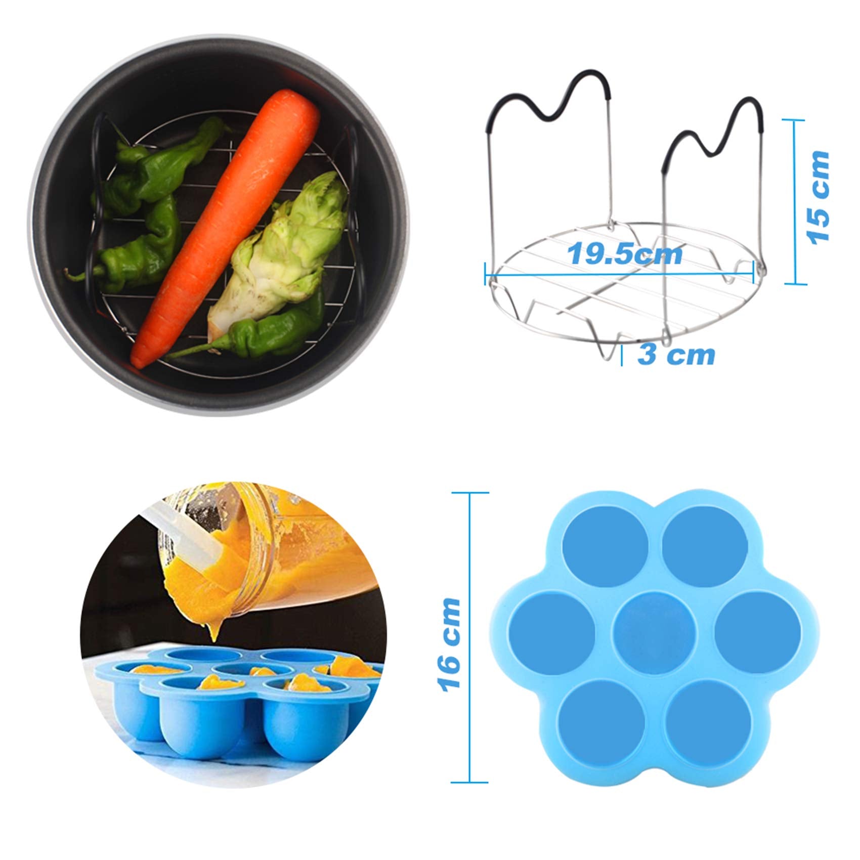 SONGZIMING steamer rack with heat-resistant handle enables safe pot removal