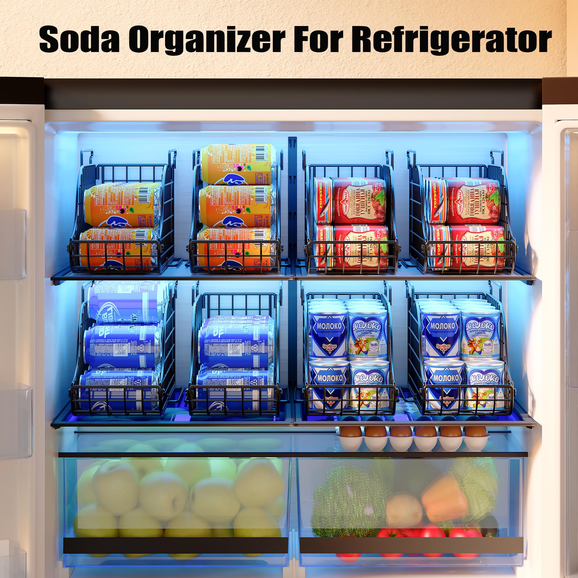 Sonyabecca can dispenser with built-in handles for easy transport and maneuverability.