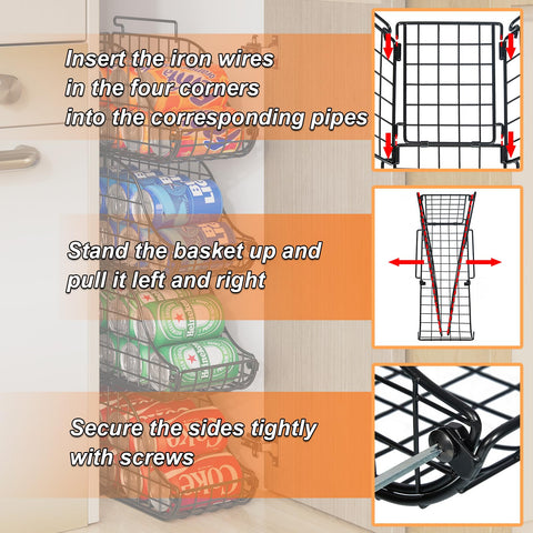 Sonyabecca durable wire-frame bin provides sturdy support for frequent use.