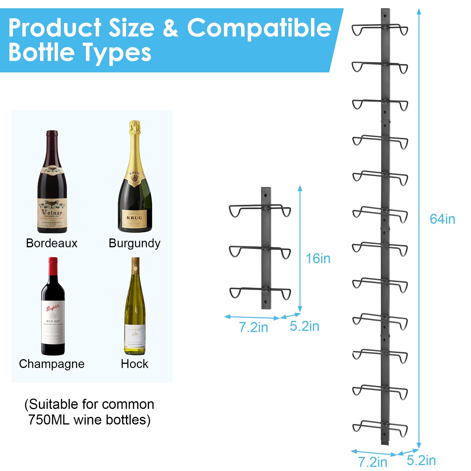 Sonyabecca 12-bottle wall rack makes a thoughtful gift for wine lovers.