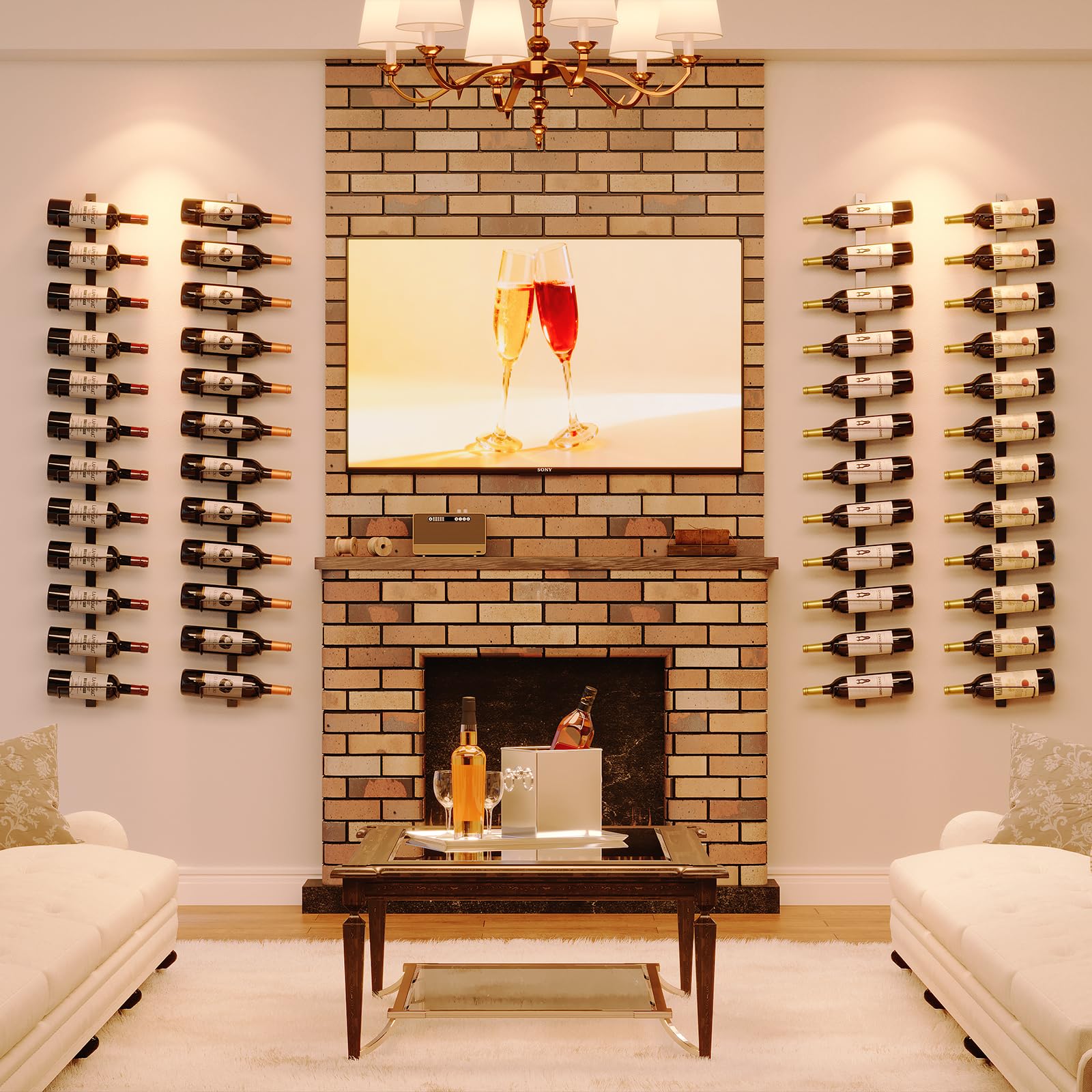 Sonyabecca groove-design wine holders keep bottles secure and accessible.