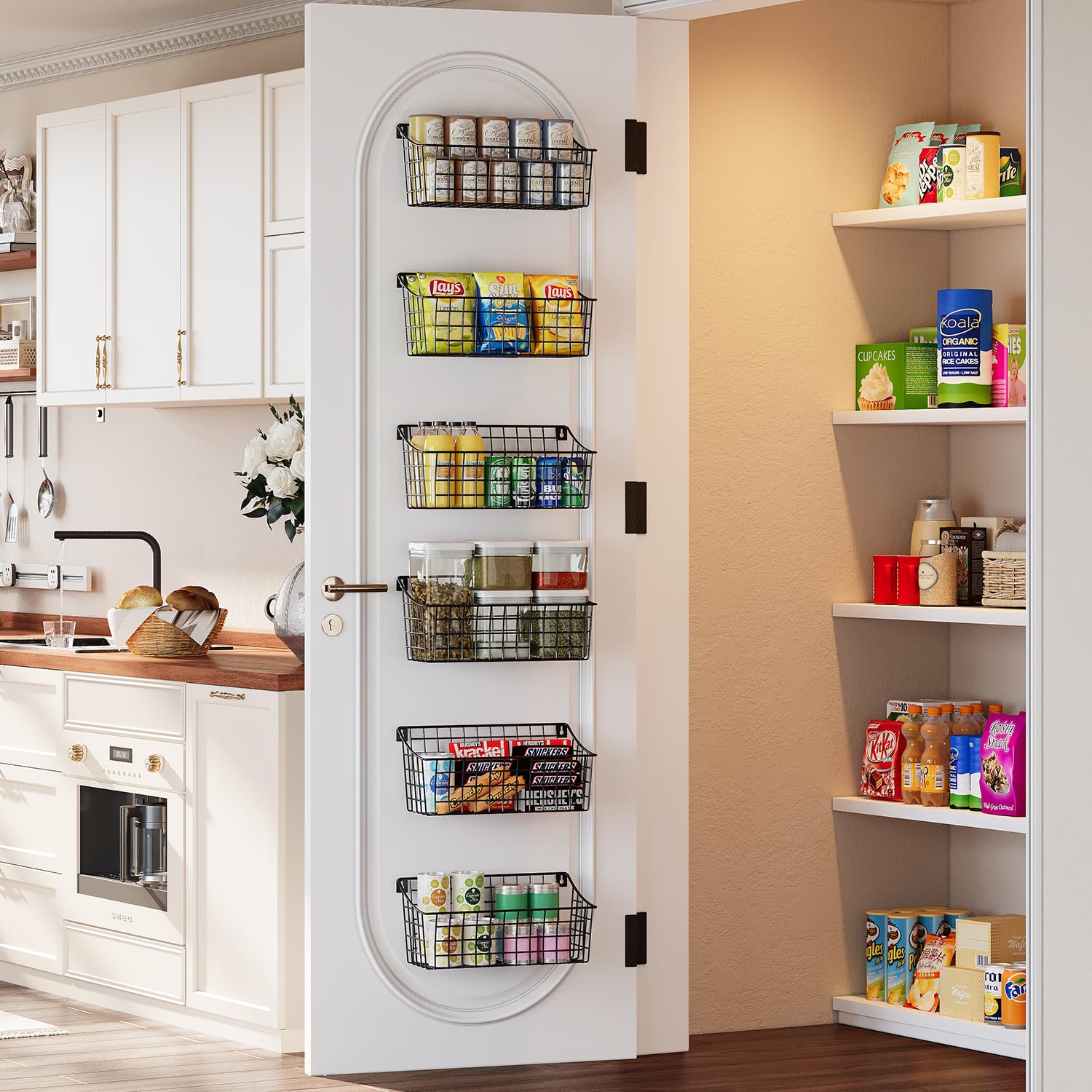 Sonyabecca open-front design basket provides clear visibility