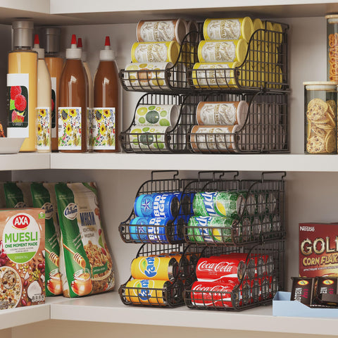 Sonyabecca six-pack storage bin set simplifies organizing multiple cans together.