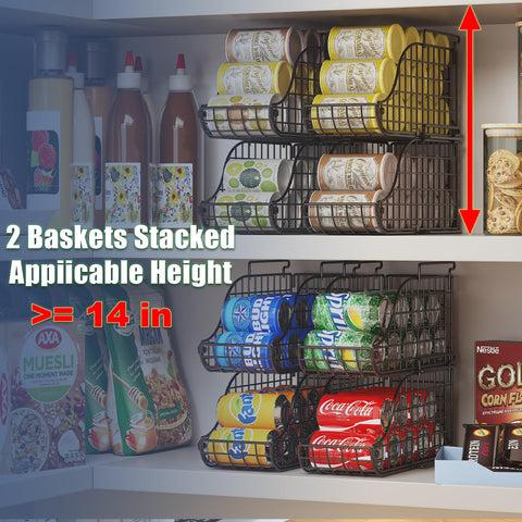 Sonyabecca stackable pantry baskets with handles for easy repositioning.