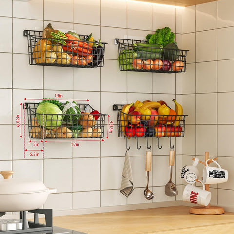 Sonyabecca wall-basket sticker set for no-scratch mounting