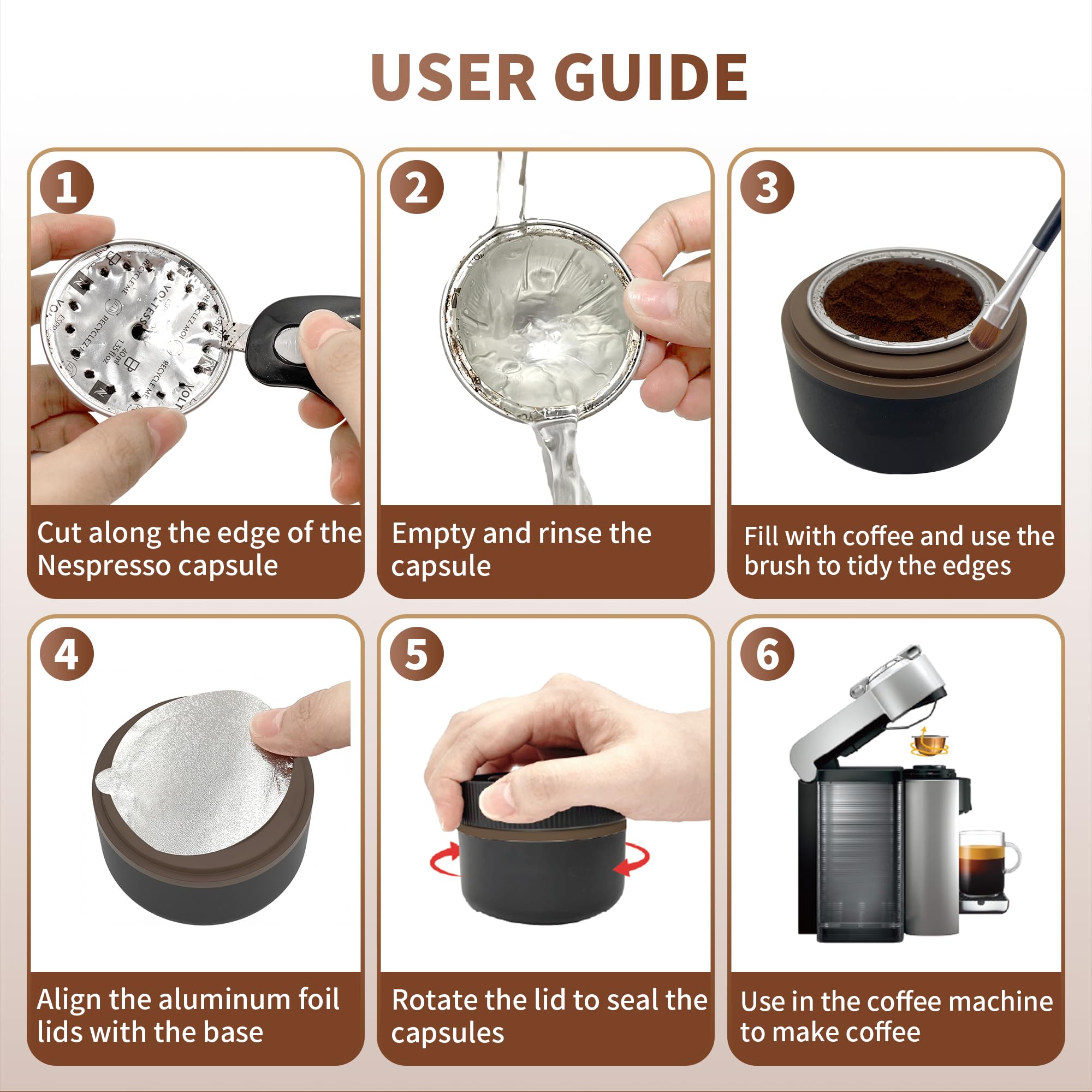 Sootozy kit reduces waste by using your favorite grounds.