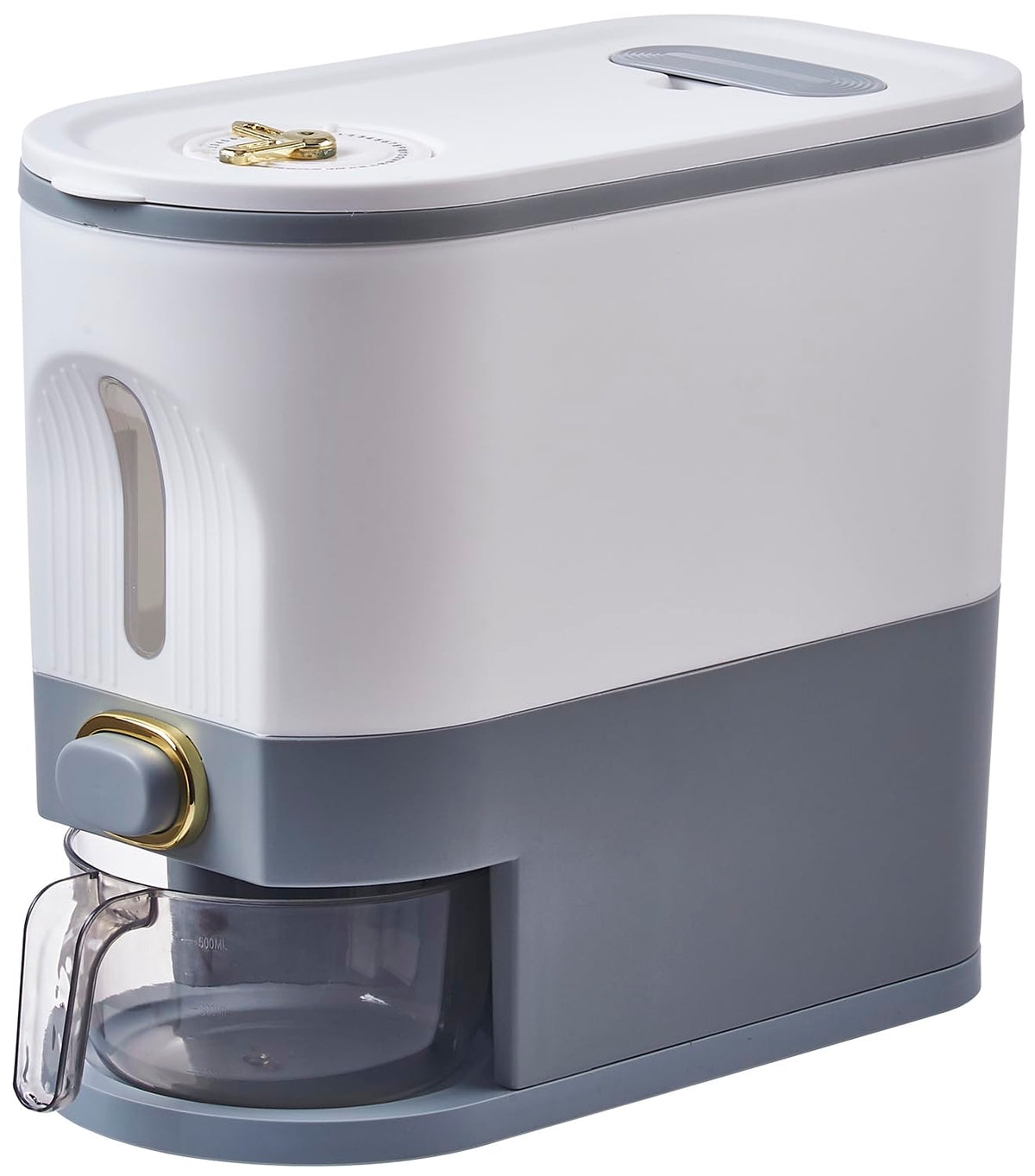 Sooyee 11lbs rice container with lid and measuring cylinder for easy portion control