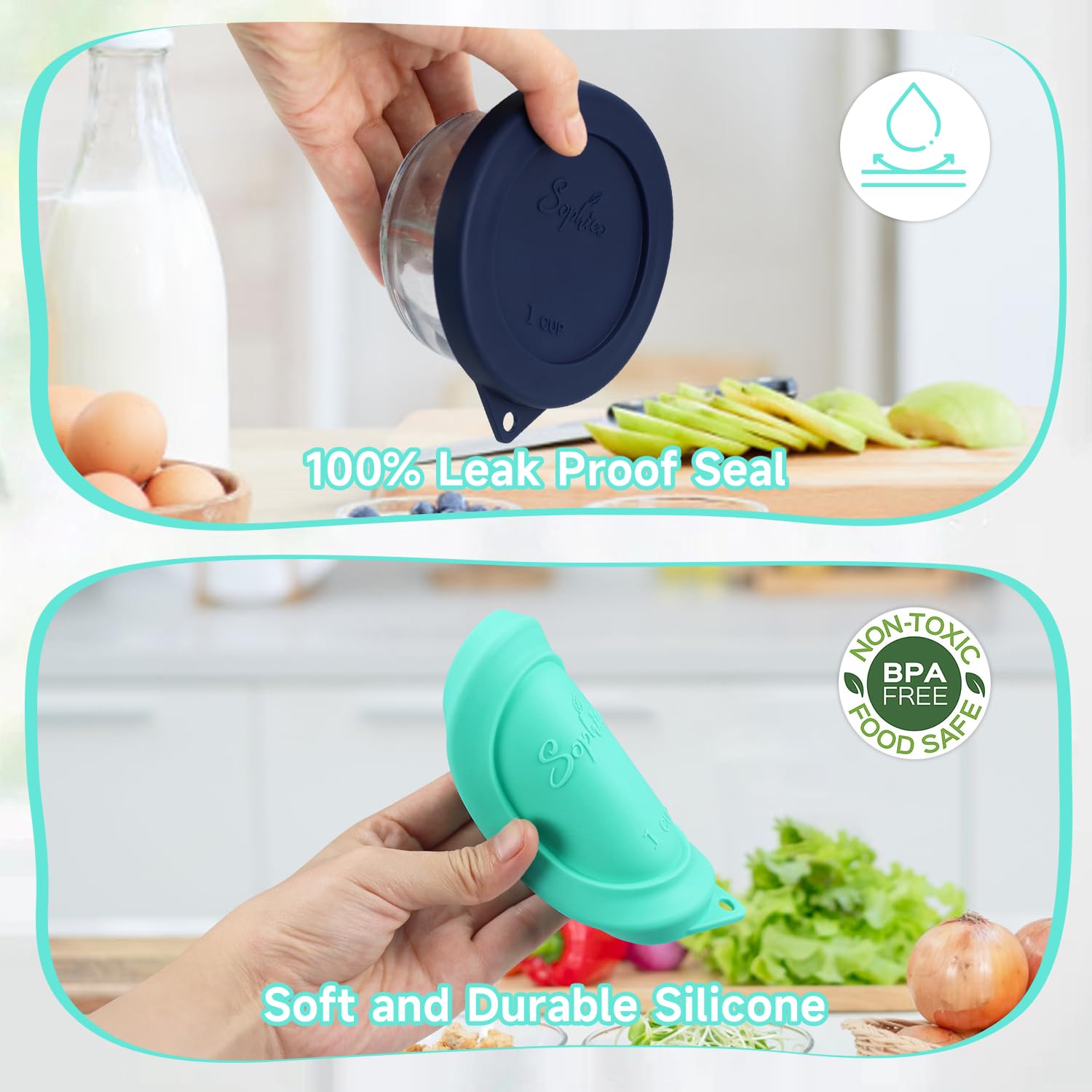 Sophico 1 Cup Mint Lid dishwasher safe for easy cleanup