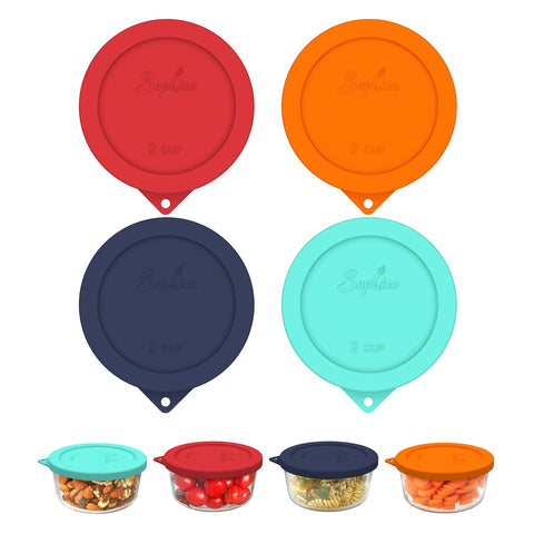 Sophico 2-cup round silicone lid creates an airtight seal for leftovers.