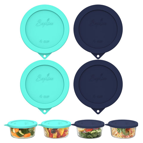 SOPHICO 4-Cup round silicone storage lid provides a tight, leakproof seal for freshness