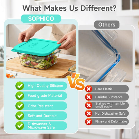 SOPHICO airtight silicone lid keeps fridge contents fresh with a reliable seal