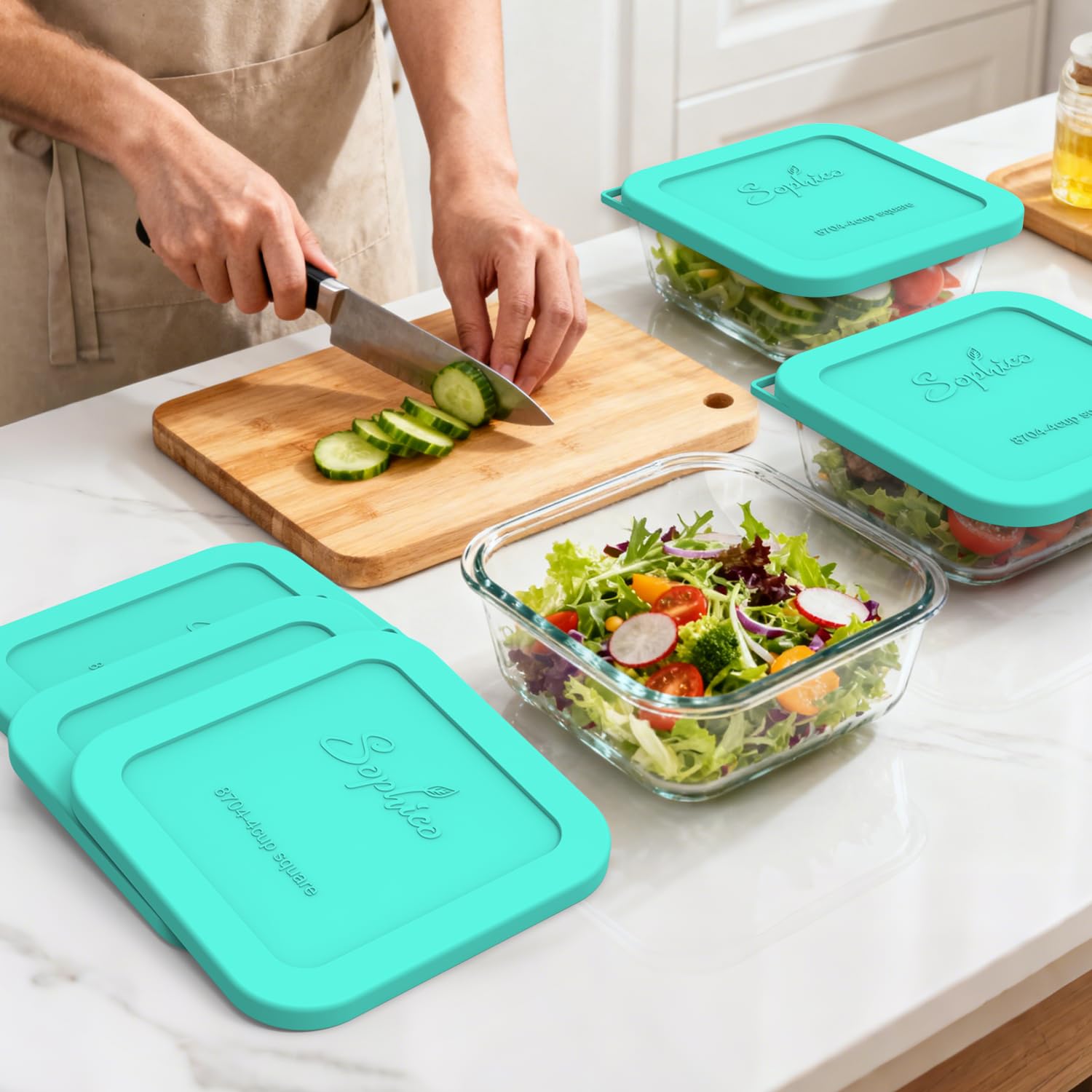 SOPHICO BPA-free silicone lid offers food-safe, durable coverage for bowls