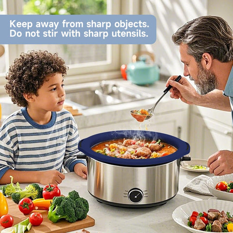 SOPHICO ChefAid fits 6-8 quart slow cookers for oval or round pots.
