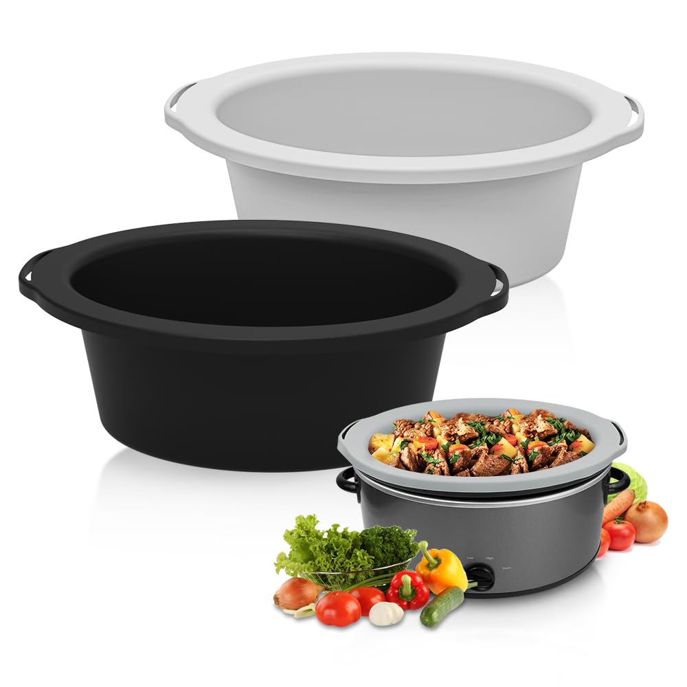 SOPHICO ChefAid silicone liner inside a 6-8 quart slow cooker for easy meals.