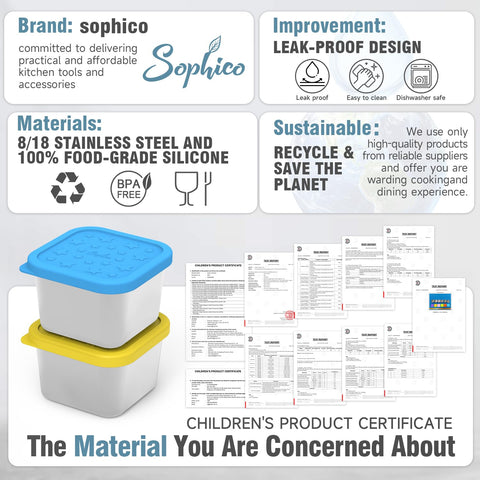 SOPHICO reusable snack containers help reduce disposable waste.