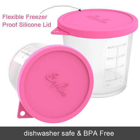 SOPHICO freezer storage pint container; see through design helps identify contents.