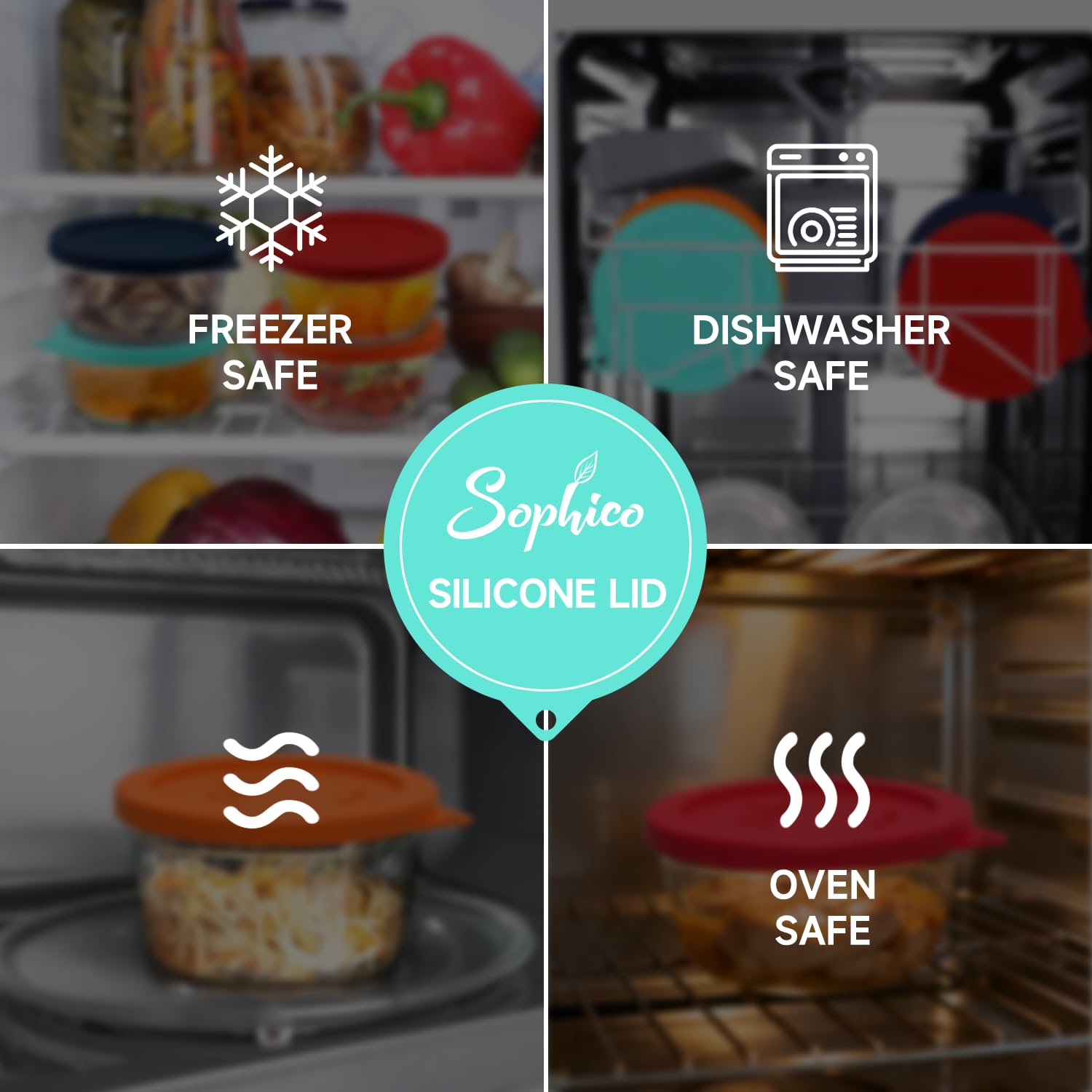 SOPHICO heat and cold resistant lid withstands extreme temps from -40°C to 230°C