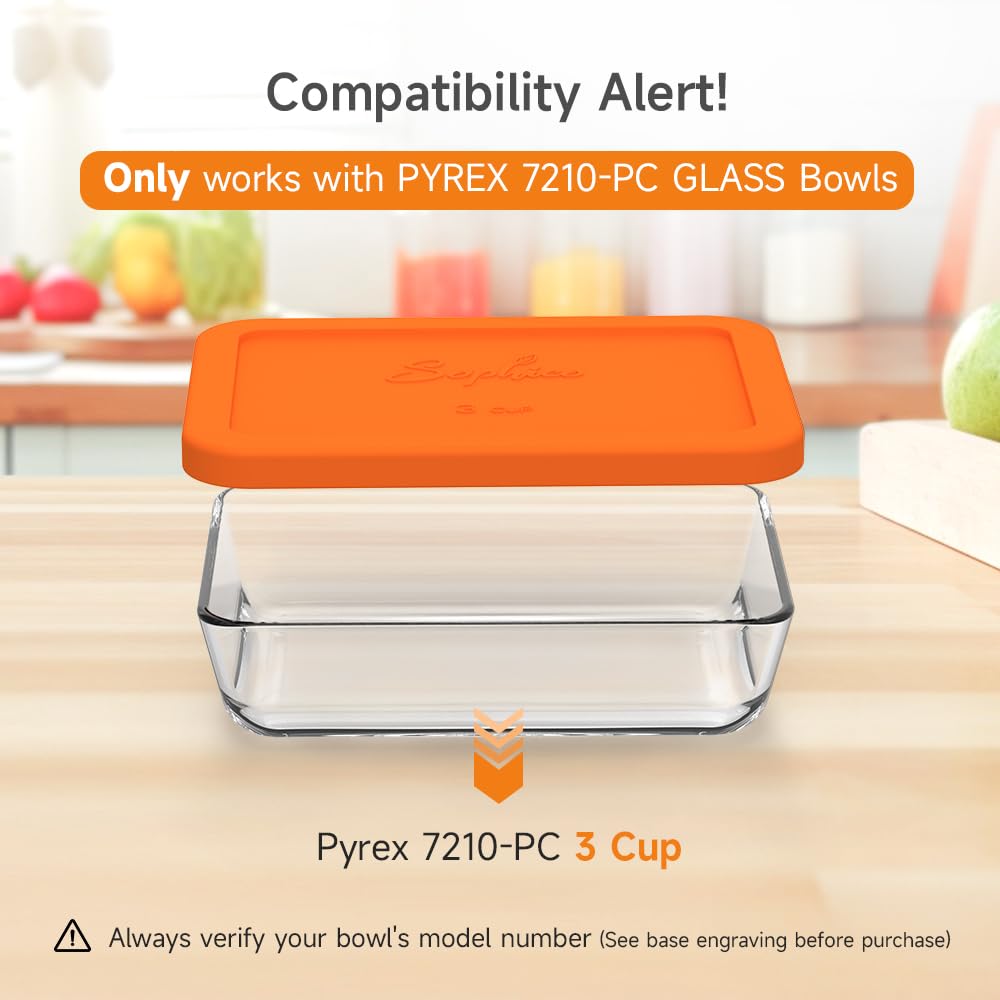 SOPHICO orange leak-proof silicone lid provides airtight seal for 3-cup containers.