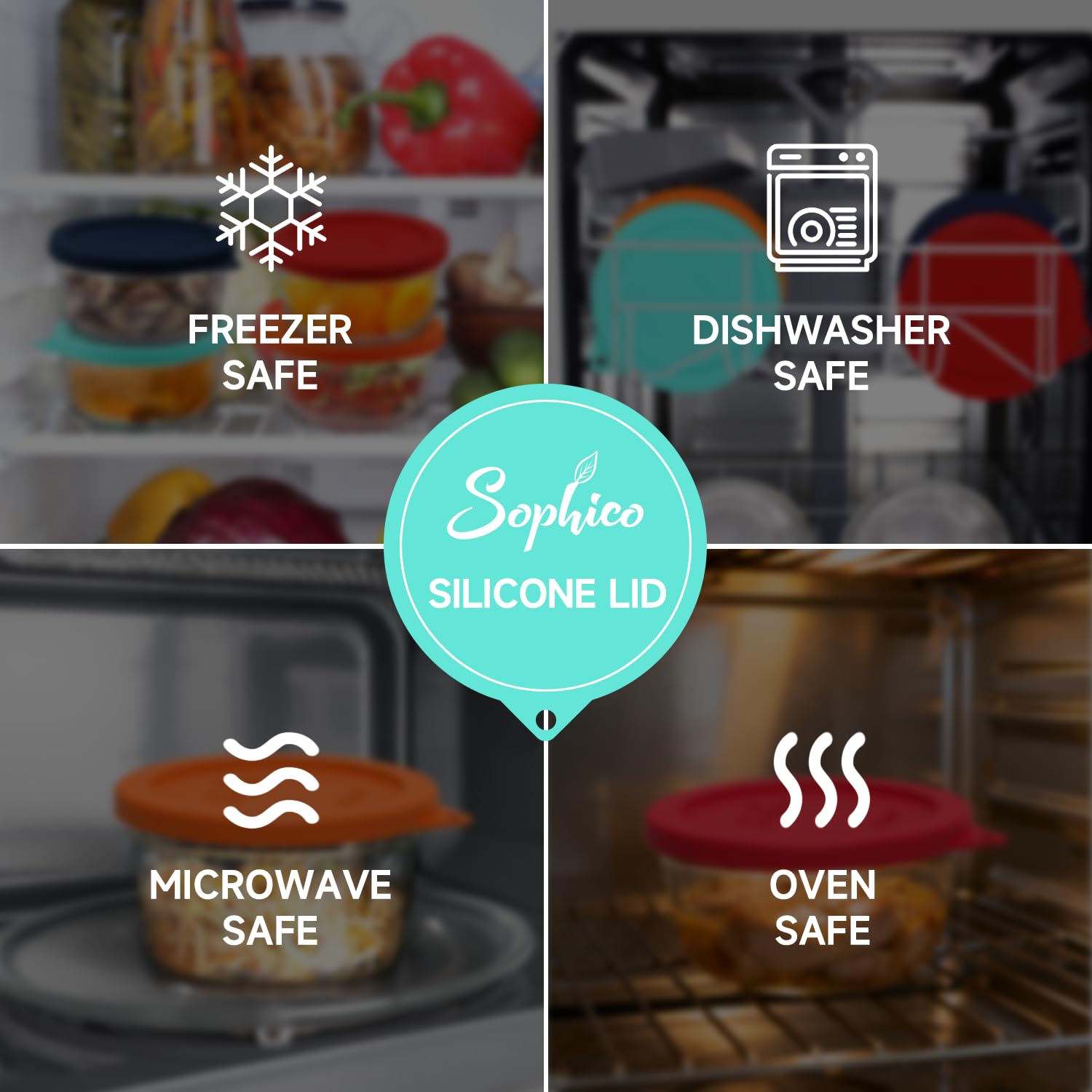 SOPHICO mint hanging-hole design keeps lids organized and dry