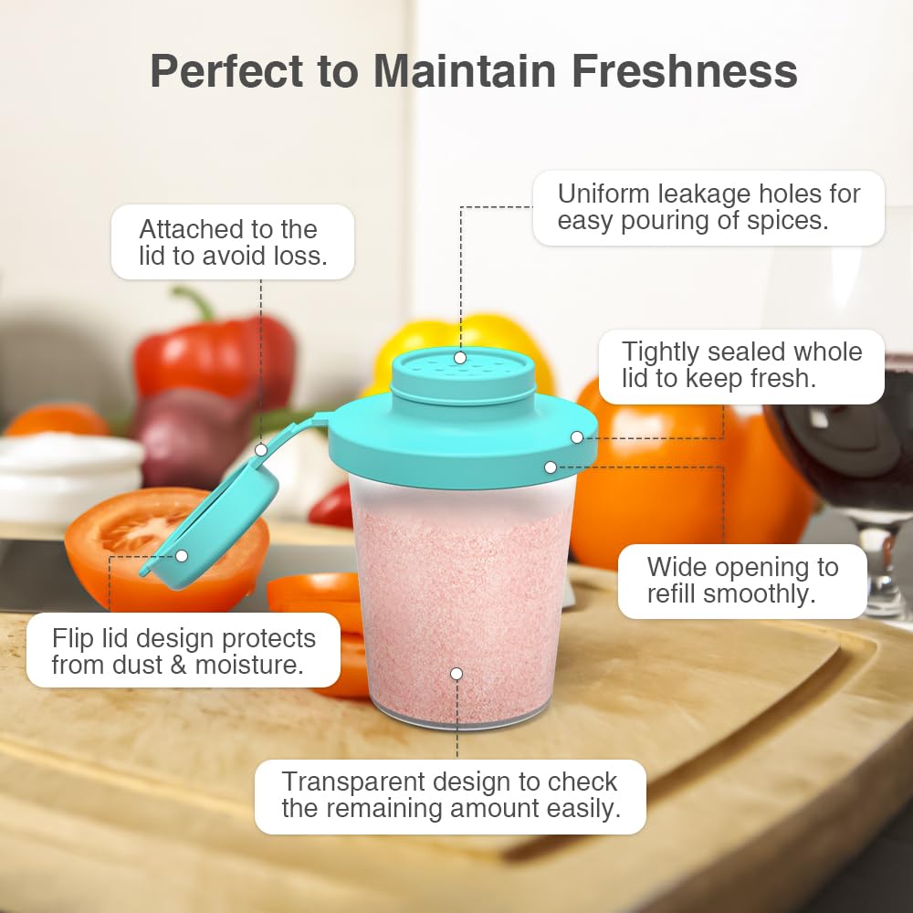 SOPHICO portable spice shakers fit in lunchboxes and bags for picnics and travel