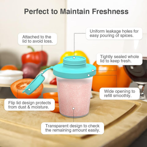 SOPHICO portable spice shakers fit in lunchboxes and bags for picnics and travel