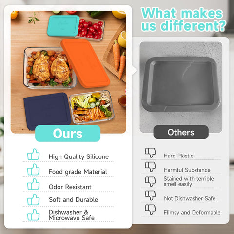 SOPHICO 6-cup rectangle silicone lid sealing a bowl securely