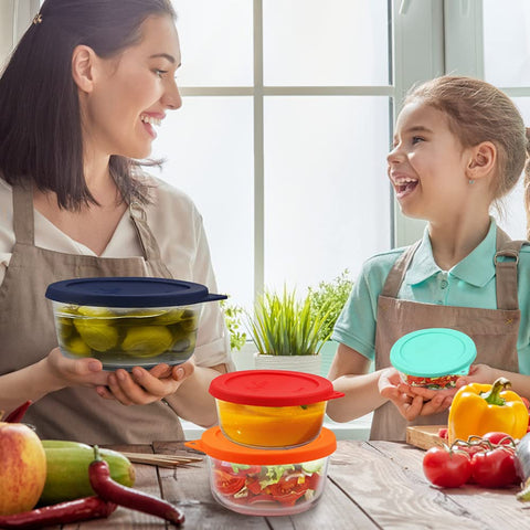 Sophico round silicone cover all sizes helps keep lids organized.