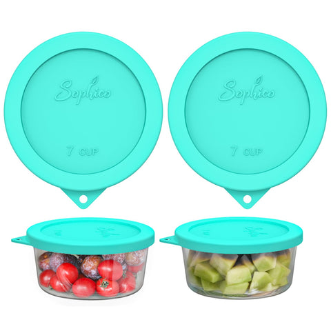 SOPHICO mint round silicone lid for 6/7 cup bowls with airtight seal