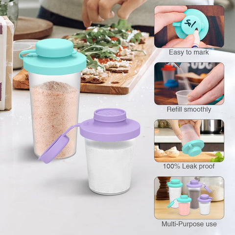 SOPHICO salt and pepper shaker with silicone lids keeps spices dry on camping trips.