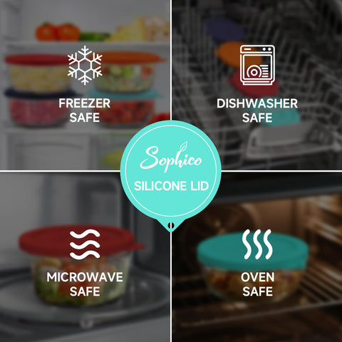 SOPHICO wide temperature range lid tolerates hot and cold foods