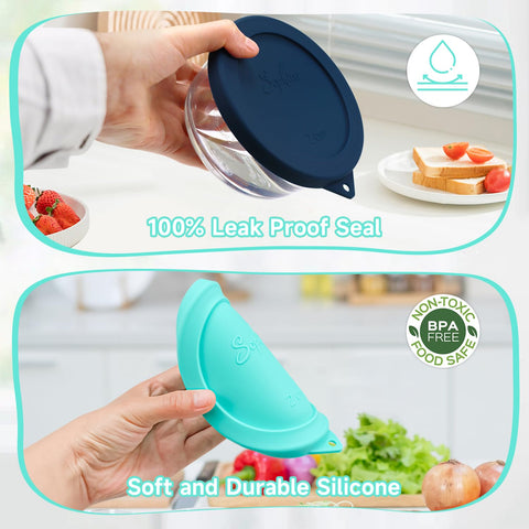 SOPHICO temperature-range silicone lid tolerates hot and cold contents.