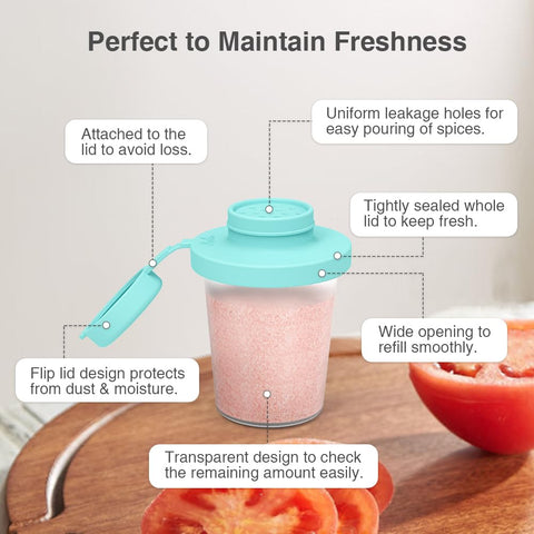 SOPHICO transparent salt shaker shows contents at a glance for quick seasoning.