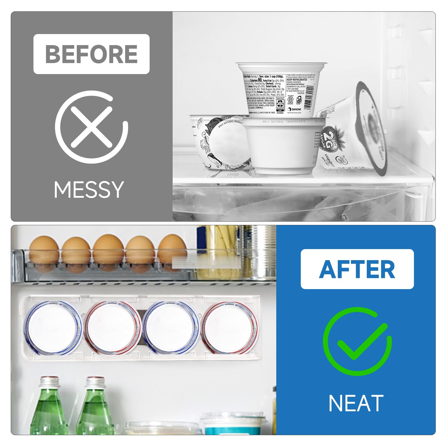 SOPHICO two pack yogurt storage solution to maximize fridge space