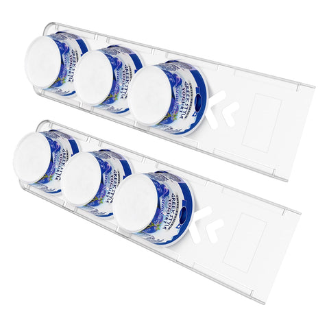 SOPHICO yogurt organizer fridge sliders holding four yogurts for tidy shelves