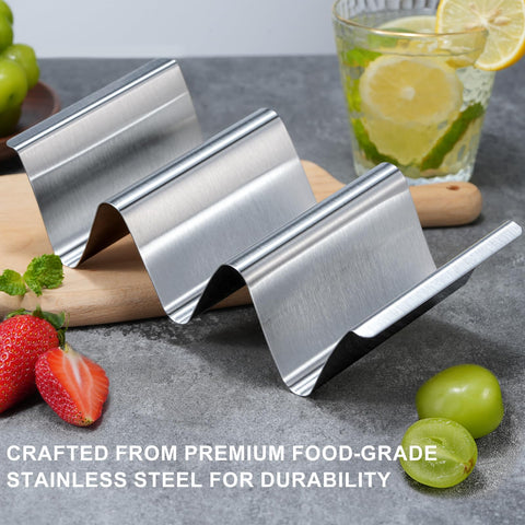 Sopito dual-sided taco tray supports 2 or 3 tortillas per side.