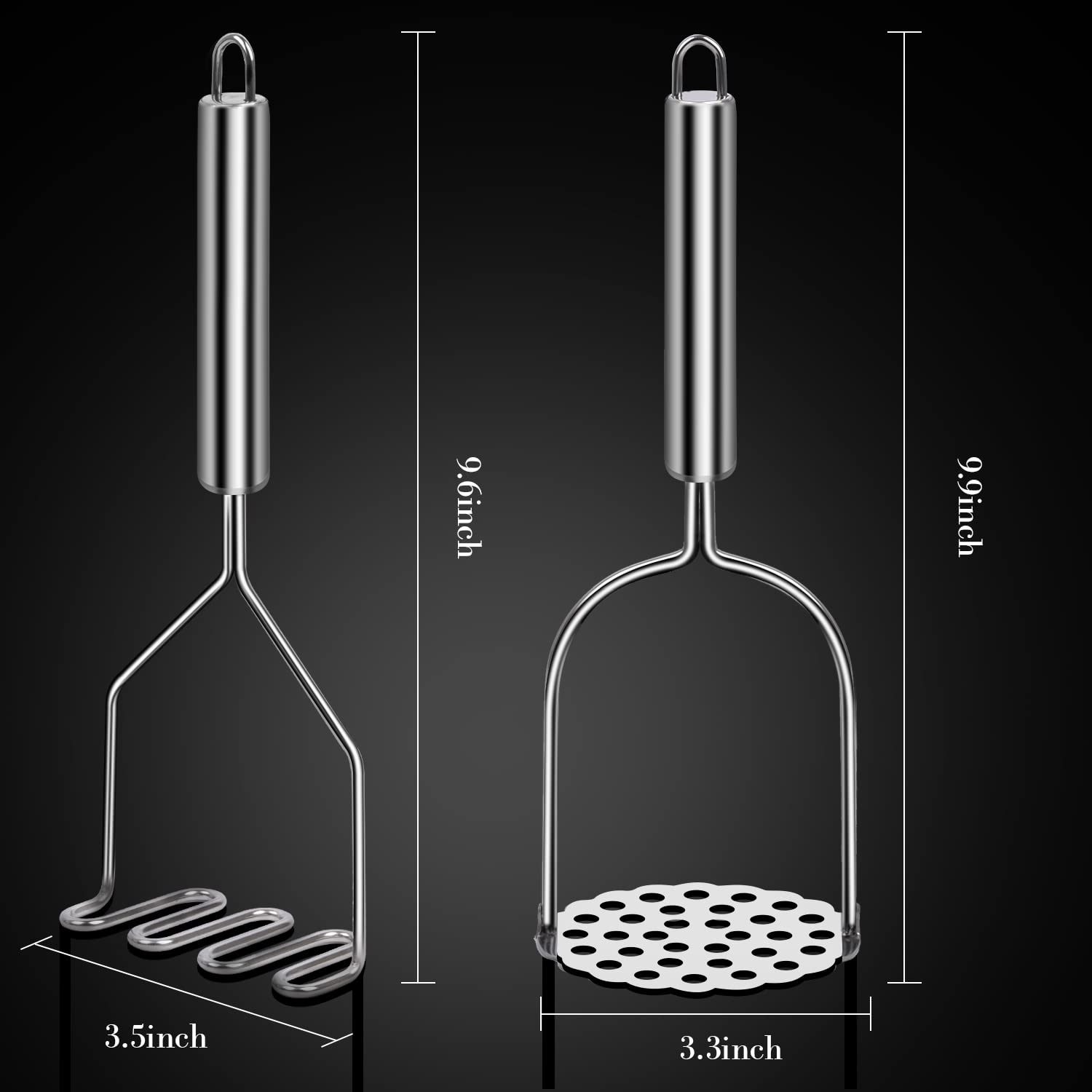 Sopito mashers with hook design for space-saving hanging storage