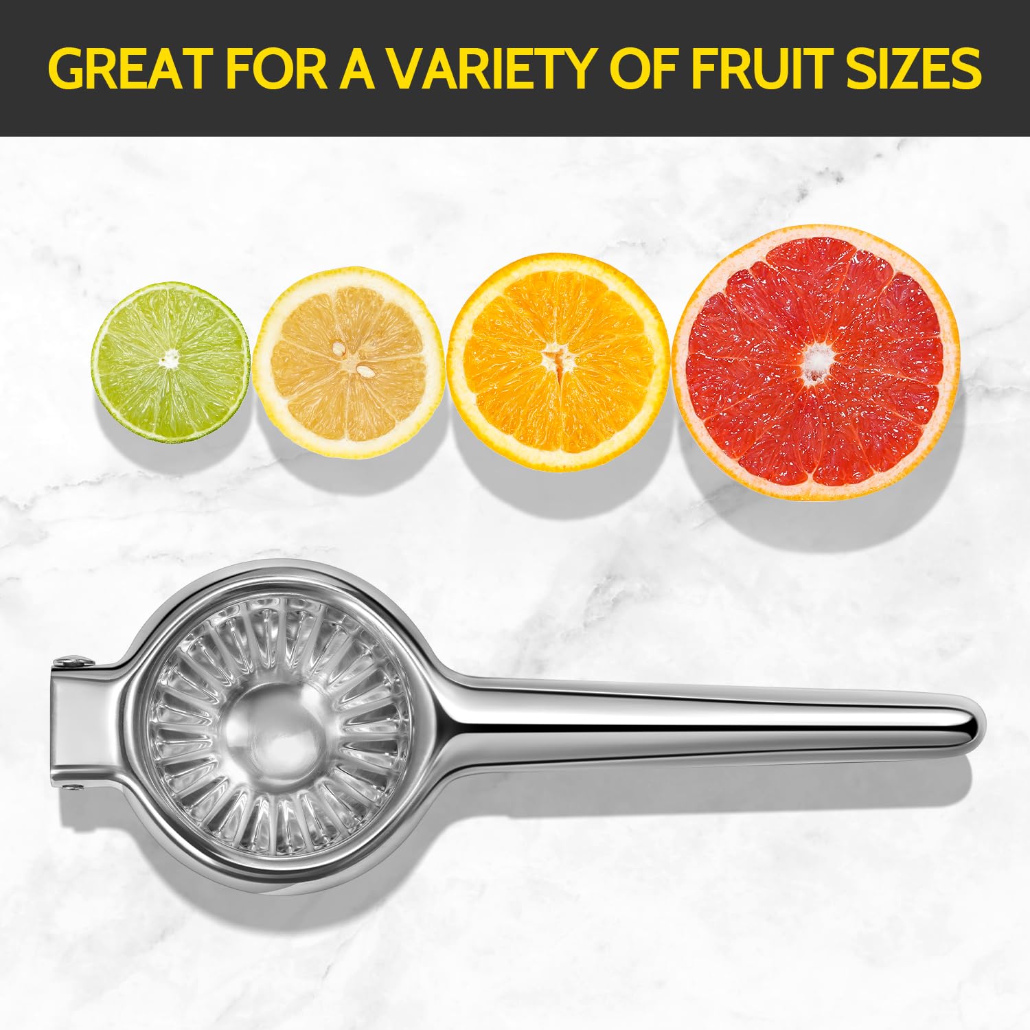 Large bowl accommodates lemons and oranges for versatile juicing
