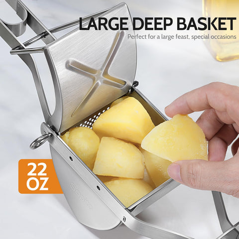 Sopito potato ricer fits whole potatoes for quick prep without pre-cutting.