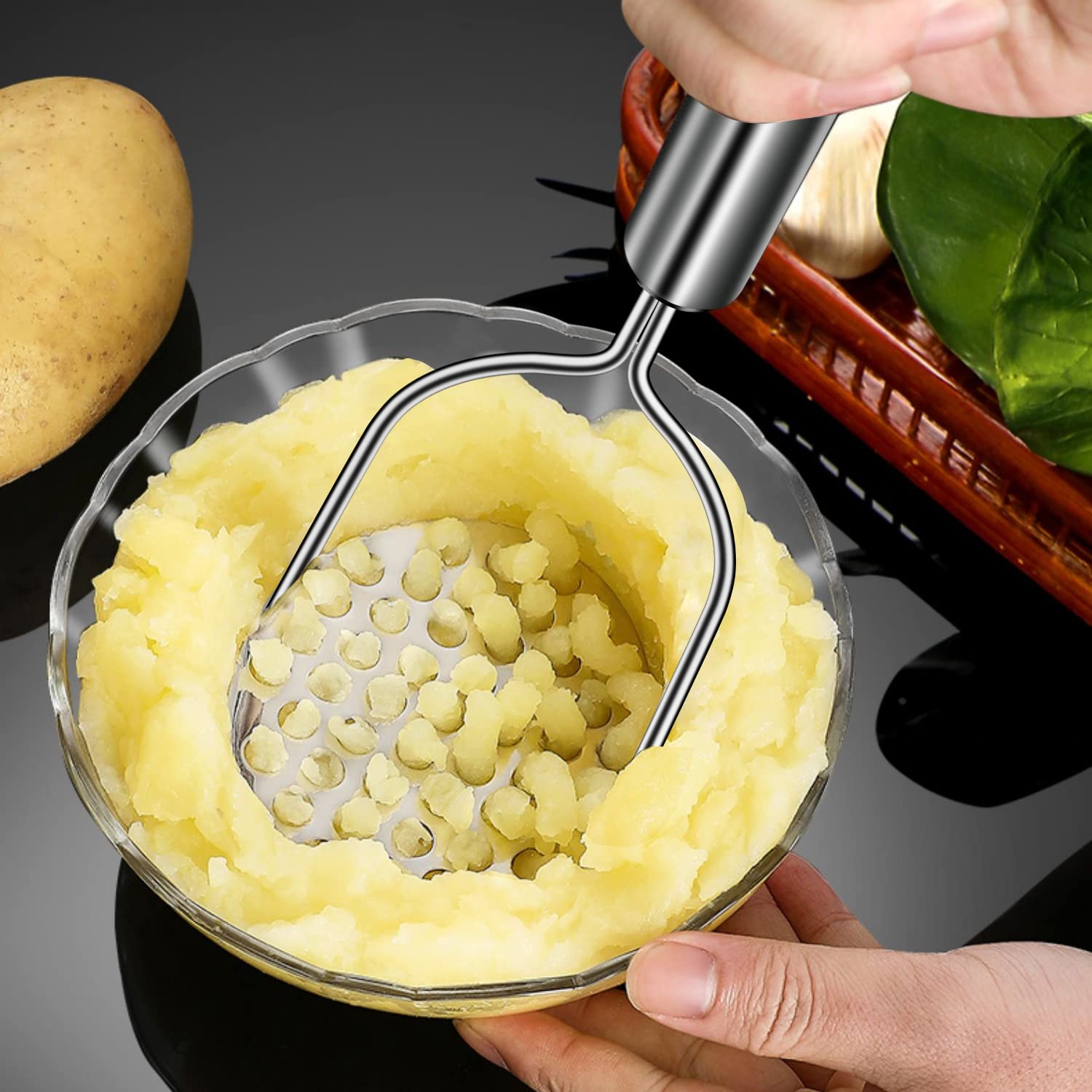 Sopito potato ricer with round-hole design for refined texture
