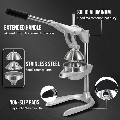 Sopito extended-handle safety design stays on top for secure use.
